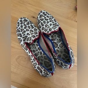 Rothy’s Size 8 The Loafer Mocha Spot Leopard Animal Print Slip On Shoes Flats